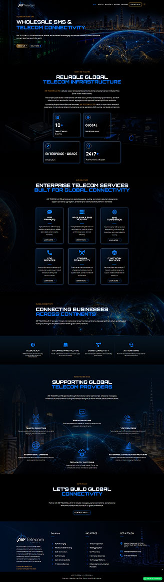 ASF Telecom Dubai website by Zone Graphix