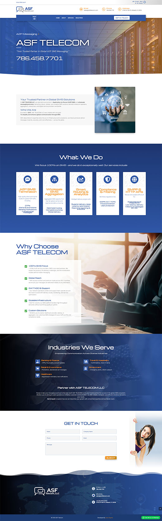 ASF Telecom website by Zone Graphix