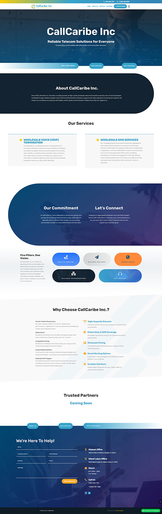 Callcaribe website by Zone Graphix