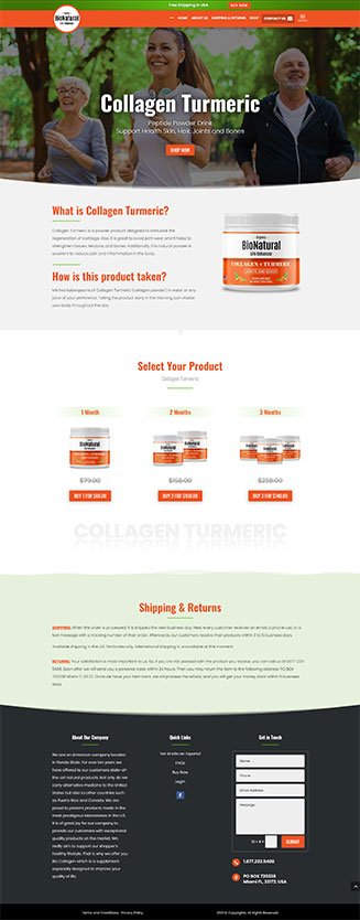 Collagen Turmeric website by Zone Graphix