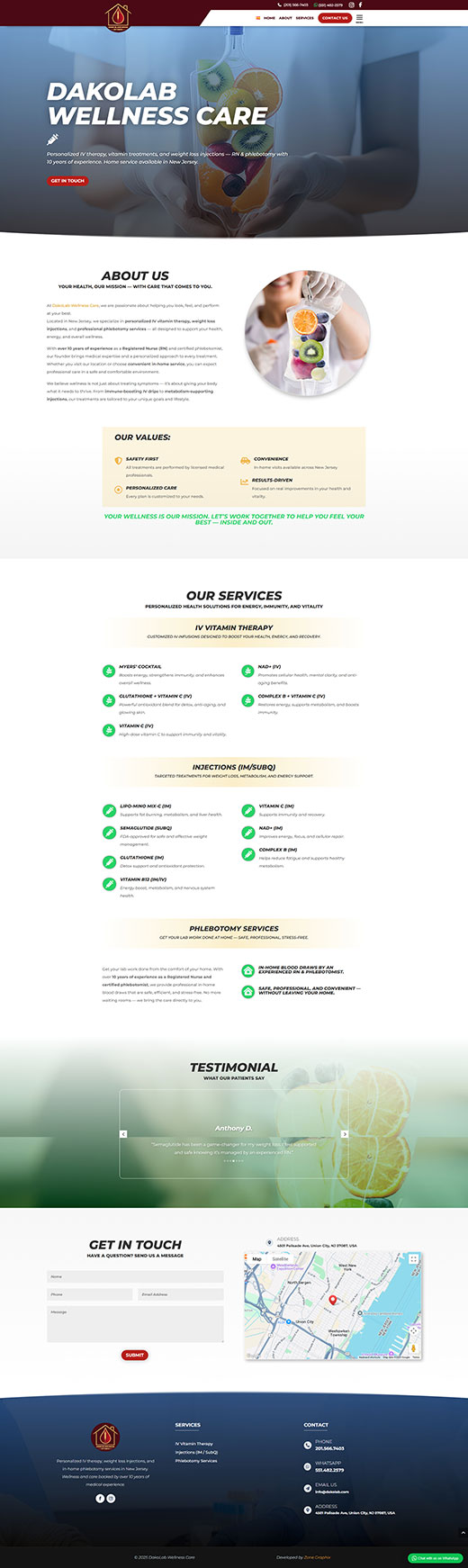 Dakolab website by Zone Graphix