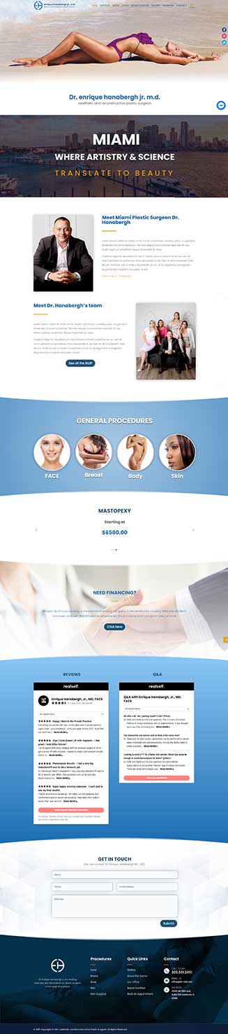 Dr Hanabergh website by Zone Graphix