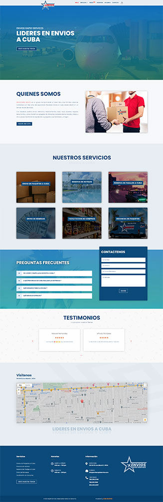 Envios Rapid Services website by Zone Graphix