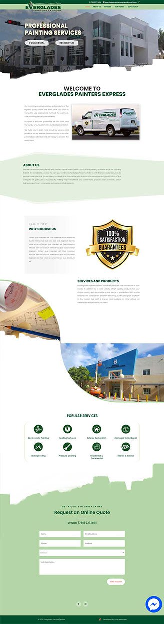 Everglades Painters website by Zone Graphix