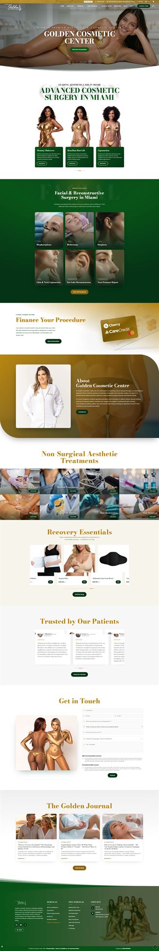Golden Cosmetic Center website by Zone Graphix