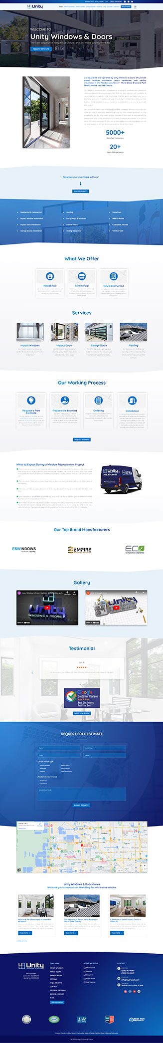 Impact Windows Installation website by Zone Graphix