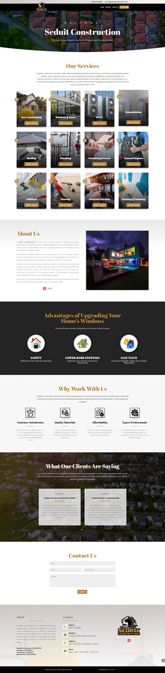 Seduit Construction website by Zone Graphix