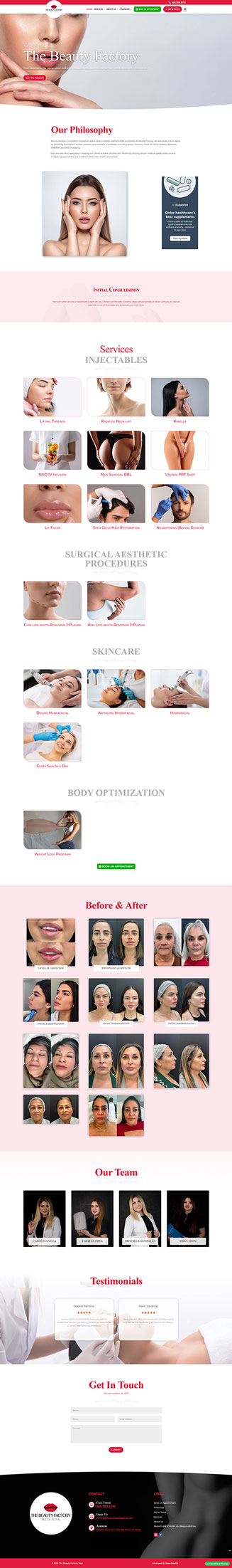 The Beauty Factory Med website by Zone Graphix