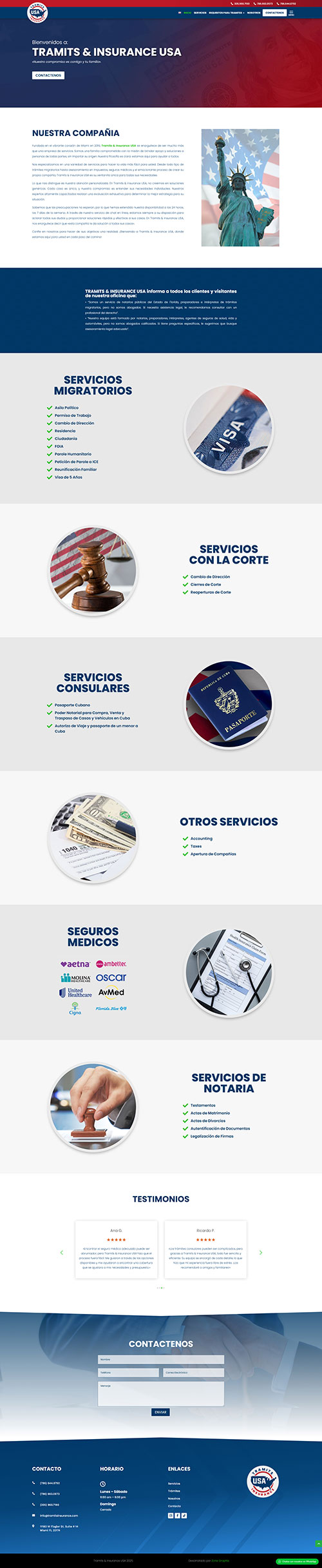 Tramits Insurance website by Zone Graphix