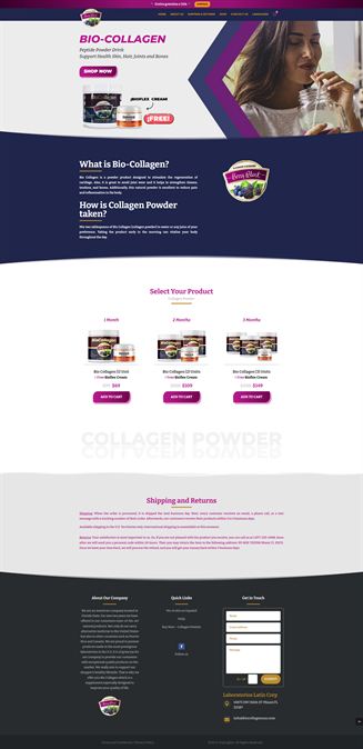 BioCollagen USA website by Zone Graphix