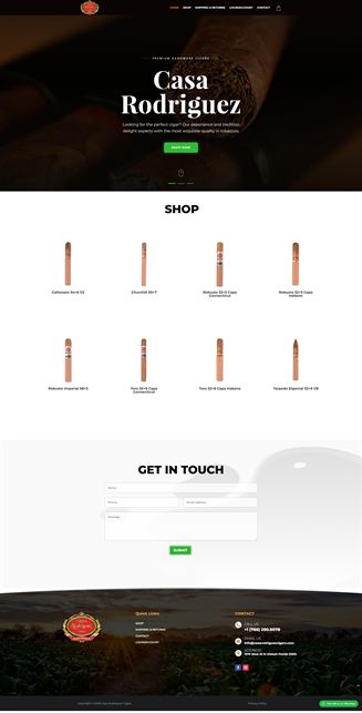 Casa Rodriguez Cigars website by Zone Graphix