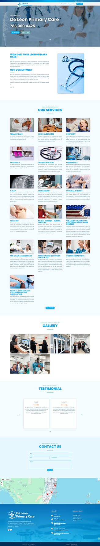 Dleonprimarycare website by Zone Graphix