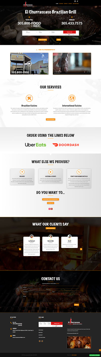 Elchurrascasobraziliangrill website by Zone Graphix