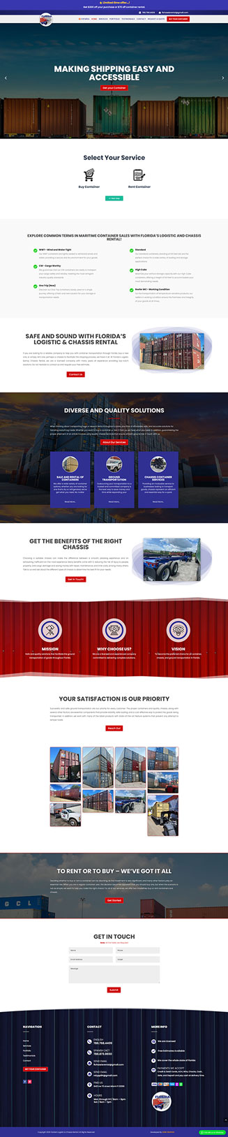 Flcontainerchassis website by Zone Graphix