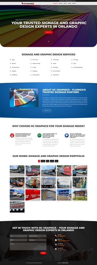 HC Graphics USA website by Zone Graphix