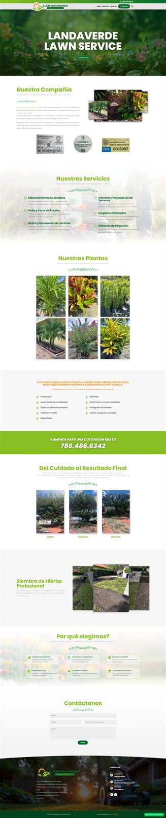 Landaverde Lawn website by Zone Graphix
