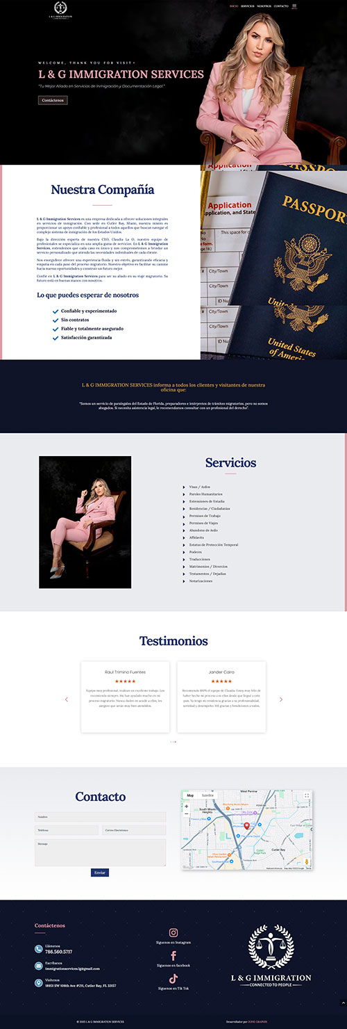 Lg Immigration Services website by Zone Graphix