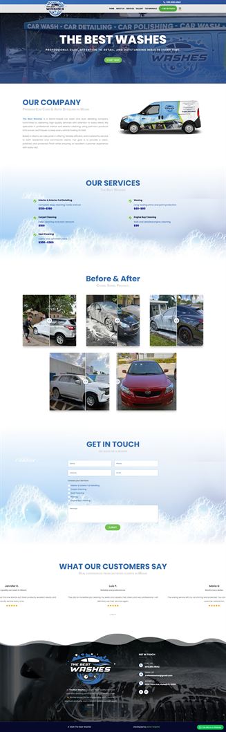 The Best Washes website by Zone Graphix